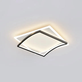Modern Minimalist Geometric Flush Mount Led Ceiling Light For Bedrooms Black / 18 White