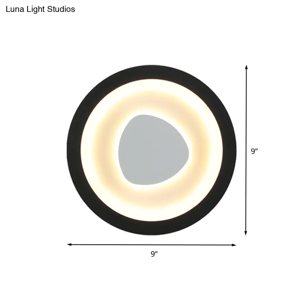 Modern Minimalist Led Corner Sconce In Black With Acrylic Shade