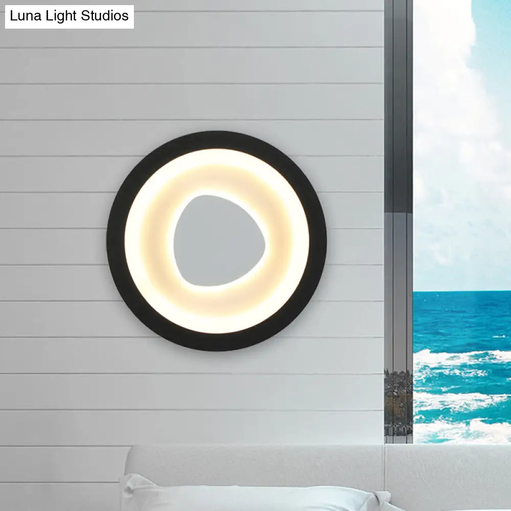 Modern Minimalist Led Corner Sconce In Black With Acrylic Shade
