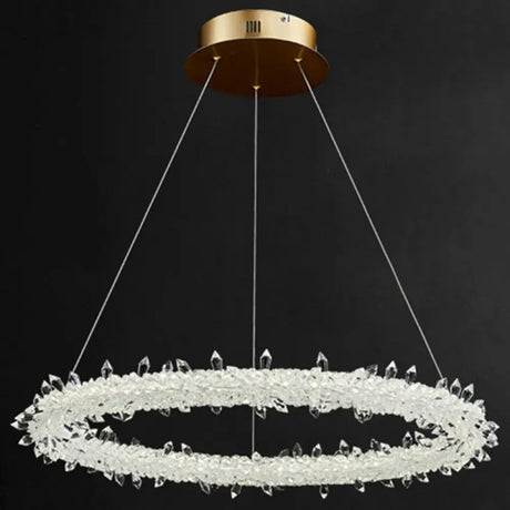 Modern Minimalist Led Pendant Lamp With Clear Crystal - Ideal For Living Room