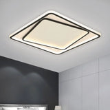 Modern Minimalist Metal Led Bedroom Flush Mount Light In Black - 16.5/20.5 Width (Customizable 7