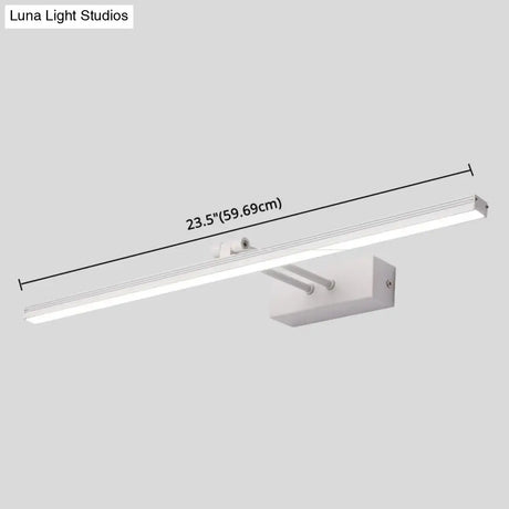 Modern Minimalist Metal Single Vanity Light—Linear Style