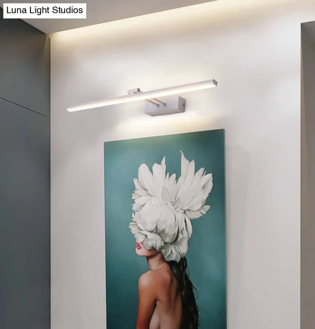 Modern Minimalist Metal Single Vanity Light—Linear Style