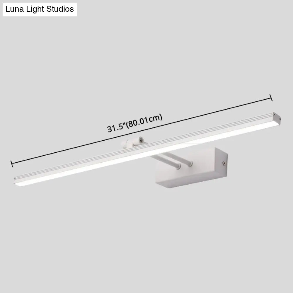 Modern Minimalist Metal Single Vanity Light—Linear Style