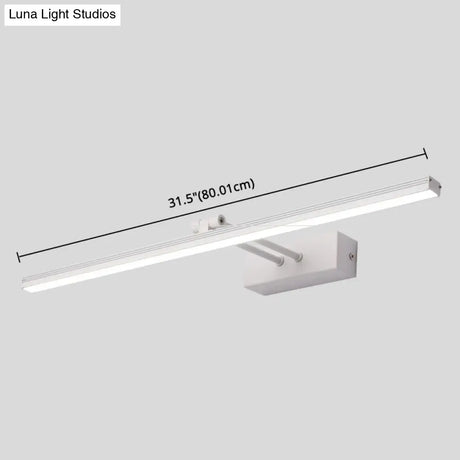 Modern Minimalist Metal Single Vanity Light—Linear Style