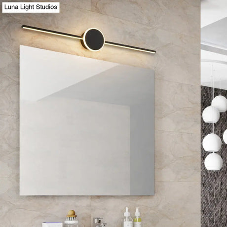 Modern Minimalist Metal Single Vanity Light - Linear Wall Fixture