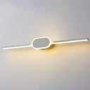 Modern Minimalist Metal Single Vanity Light - Linear Wall Fixture White / 16 Oval