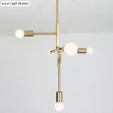 Modern Minimalist Molecular White Glass Chandelier - 5-Light Ceiling Fixture