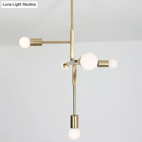 Modern Minimalist Molecular White Glass Chandelier - 5-Light Ceiling Fixture
