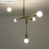 Modern Minimalist Molecular White Glass Chandelier - 5-Light Ceiling Fixture