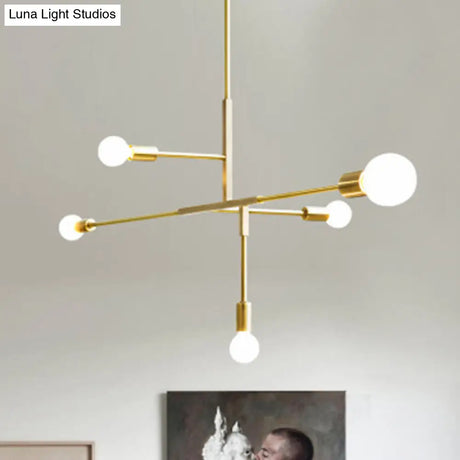 Modern Minimalist Molecular White Glass Chandelier - 5-Light Ceiling Fixture