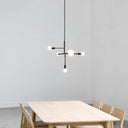 Modern Minimalist Molecular White Glass Chandelier - 5-Light Ceiling Fixture Black