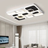 Modern Minimalist Square Flush Ceiling Light In Black – Acrylic Shade Led 21.5’/27.5’ Width