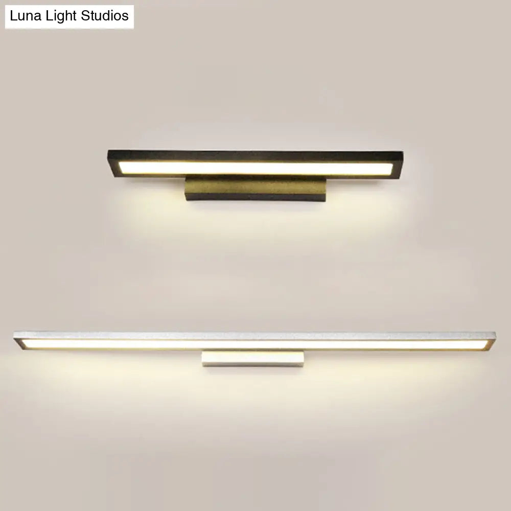 Modern Minimalist Vanity Wall Light In Aluminum With Rectangular Shape