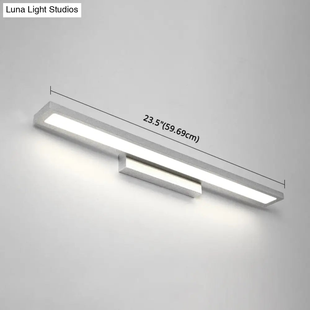 Modern Minimalist Vanity Wall Light In Aluminum With Rectangular Shape