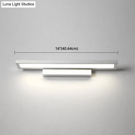 Modern Minimalist Vanity Wall Light In Aluminum With Rectangular Shape