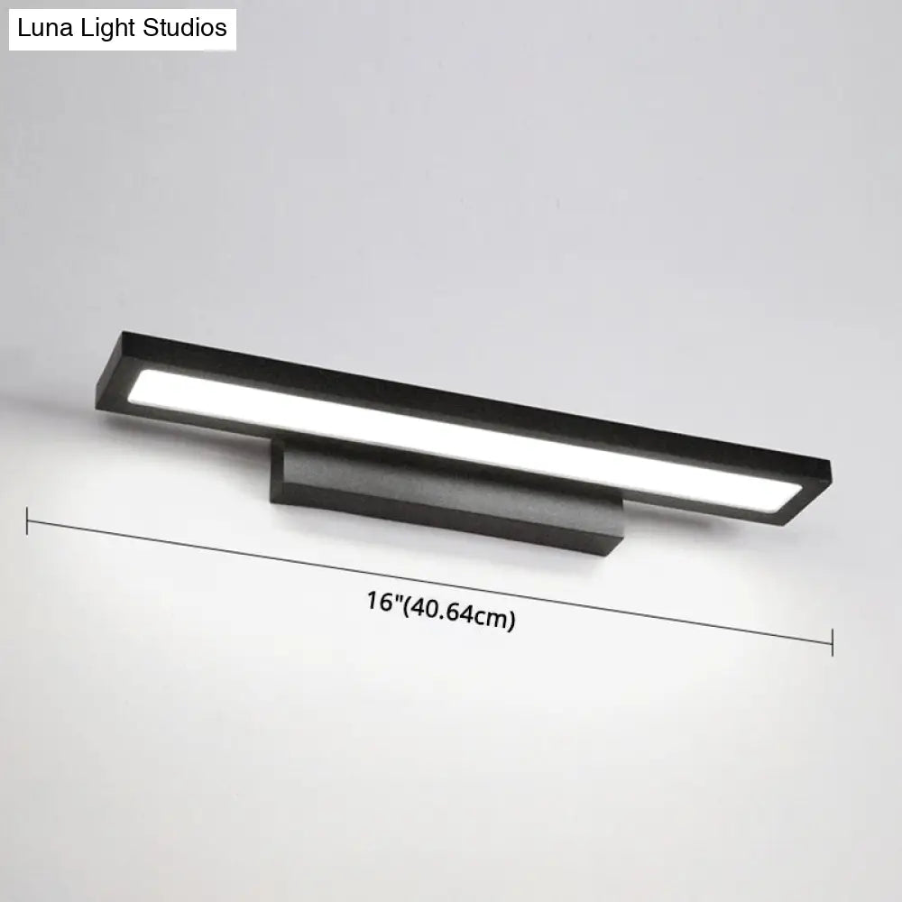 Modern Minimalist Vanity Wall Light In Aluminum With Rectangular Shape