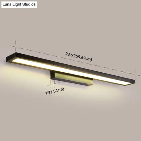 Modern Minimalist Vanity Wall Light In Aluminum With Rectangular Shape