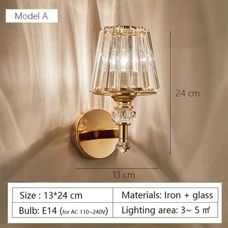 Modern Minimalist Wall Lamp with Glass Shade for Bedside Lighting Living Room Lighting A Wall Light