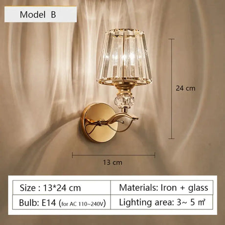 Modern Minimalist Wall Lamp with Glass Shade for Bedside Lighting Living Room Lighting B Wall Light