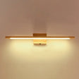 Modern Minimalist Wood Vanity Wall Light - Single Linear Design / Warm