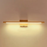 Modern Minimalist Wood Vanity Wall Light - Single Linear Design / Warm