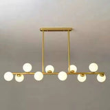 Modern Modo Chandelier With Opal Frosted Glass | Ceiling Hang Light For Sitting Room 10 / Gold