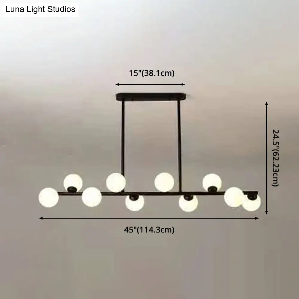 Modern Modo Chandelier With Opal Frosted Glass | Ceiling Hang Light For Sitting Room