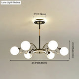 Modern Modo Chandelier With Opal Frosted Glass | Ceiling Hang Light For Sitting Room
