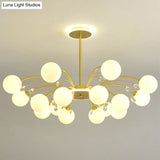 Modern Modo Chandelier With Opal Frosted Glass | Ceiling Hang Light For Sitting Room