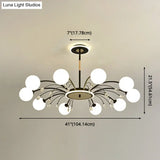 Modern Modo Chandelier With Opal Frosted Glass | Ceiling Hang Light For Sitting Room