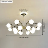 Modern Modo Chandelier With Opal Frosted Glass | Ceiling Hang Light For Sitting Room