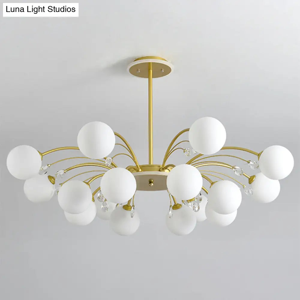 Modern Modo Chandelier With Opal Frosted Glass | Ceiling Hang Light For Sitting Room