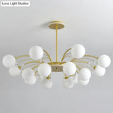 Modern Modo Chandelier With Opal Frosted Glass | Ceiling Hang Light For Sitting Room