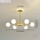 Modern Modo Chandelier With Opal Frosted Glass | Ceiling Hang Light For Sitting Room