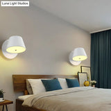 Modern Monochrome Trapezoid Wall Sconce - Stylish Rotatable Metal Lamp For Office