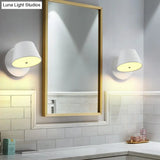Modern Monochrome Trapezoid Wall Sconce - Stylish Rotatable Metal Lamp For Office
