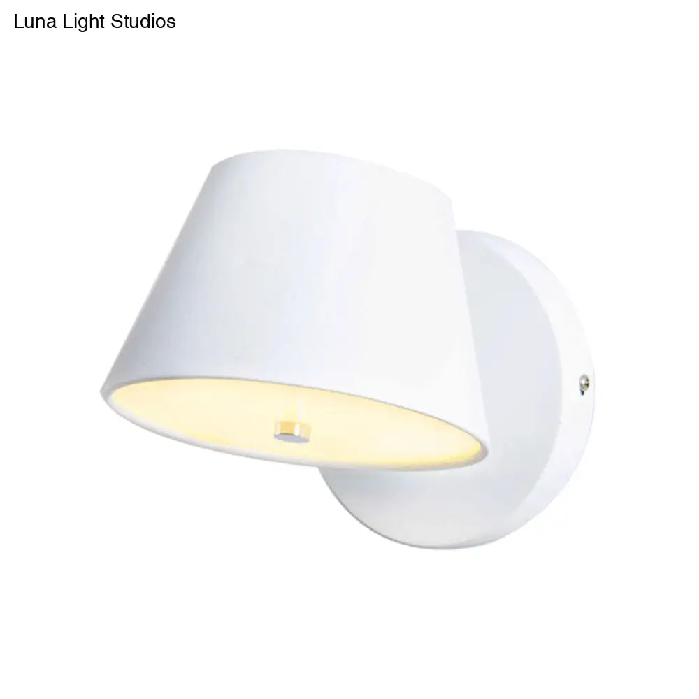 Modern Monochrome Trapezoid Wall Sconce - Stylish Rotatable Metal Lamp For Office