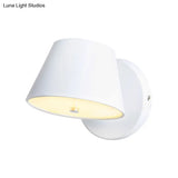 Modern Monochrome Trapezoid Wall Sconce - Stylish Rotatable Metal Lamp For Office