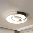 Modern Moon Flush Lighting - Black And White Iron Ceiling Flushmount In Warm/White 16’/19.5’
