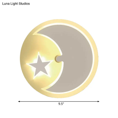 Modern Moon & Star Led Wall Sconce For Romantic Study Room Lighting