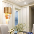Modern Multi Tier Wall Lamp With Crystal Prism Metal 4-Head Light Fixture For Dining Room Clear