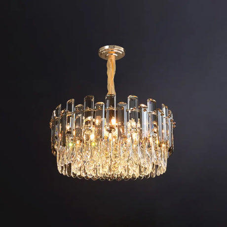 Modern Multi-Tiered Living Room Chandelier With K9 Crystal Simplicity - Clear Pendant Light Fixture
