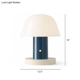 Modern Mushroom Shaped Accent Lamp - Designer Metal Night Table Light For Living Room