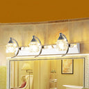 Modern Mushroom Vanity Mirror Light - Clear Crystal 3-Light Bathroom Wall Lamp In Silver With Curved