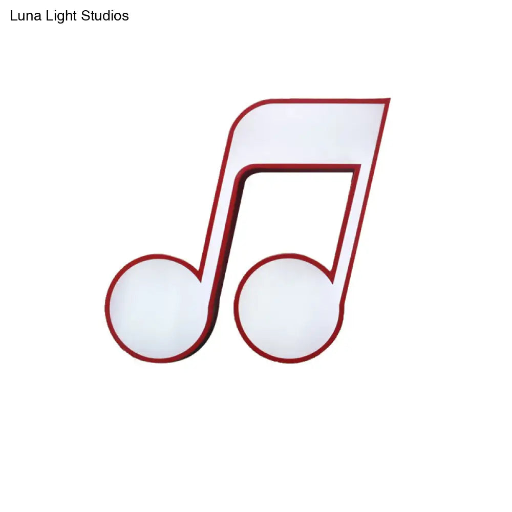Modern Musical Note Flush Ceiling Light For Bedroom - Acrylic Lamp