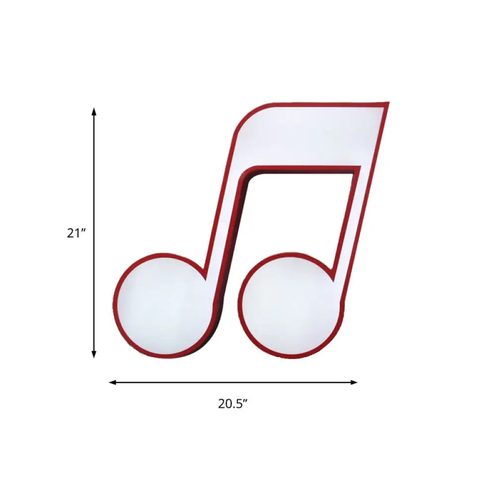 Modern Musical Note Flush Ceiling Light For Bedroom - Acrylic Lamp