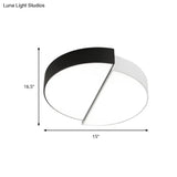 Modern Nordic 2 - Semicircular Ceiling Light - Integrated Led Flush Mount In Black & White Acrylic