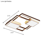 Modern Nordic Black Geometric Led Flush Mount Ceiling Light Fixture 18’/21.5’ W