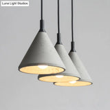 Modern Nordic Conical Suspension Light: Grey 1-Light Pendant Fixture For Dining Room